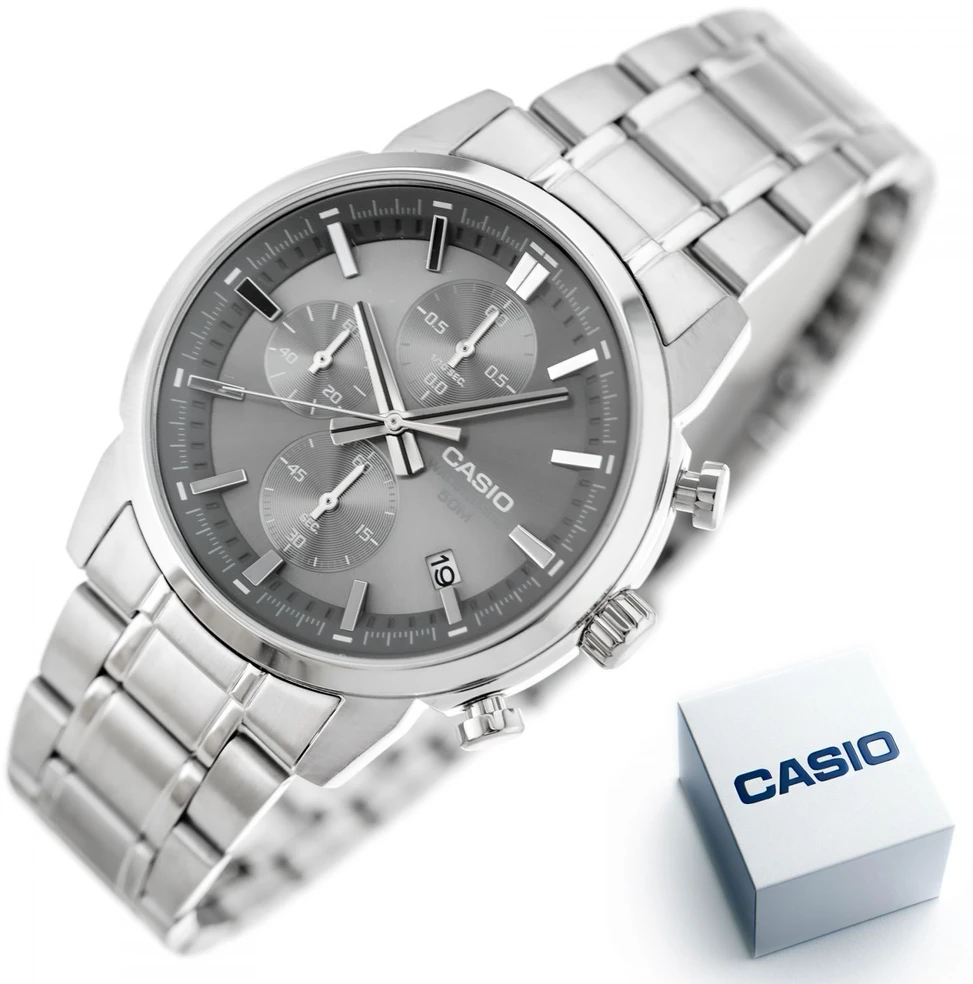 Casio MTP-E510D-8A vyriškas laikrodis + dėžutė