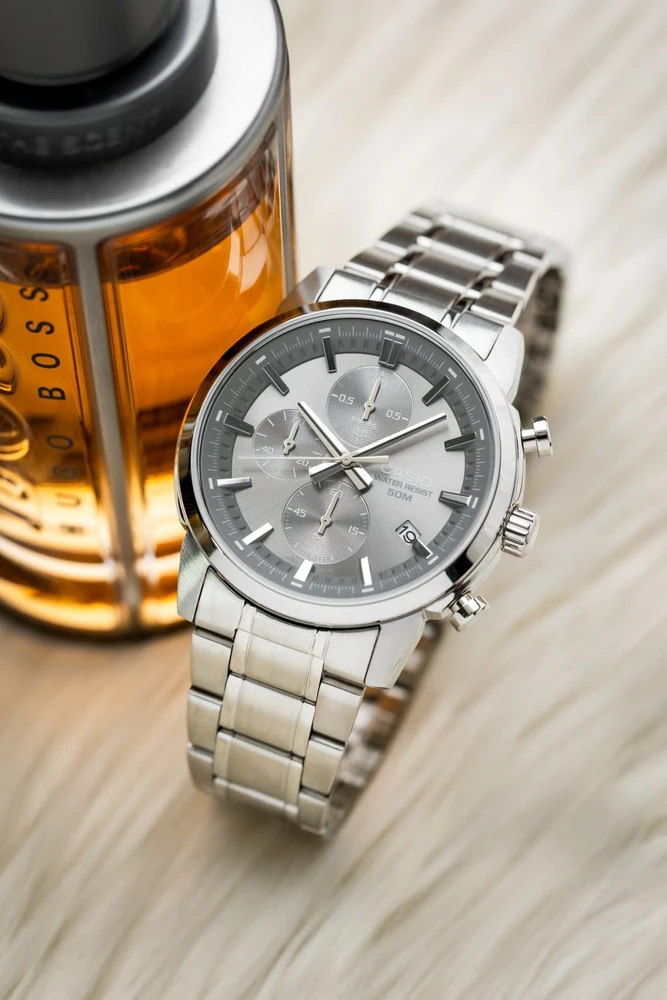 Casio MTP-E510D-8A vyriškas laikrodis + dėžutė