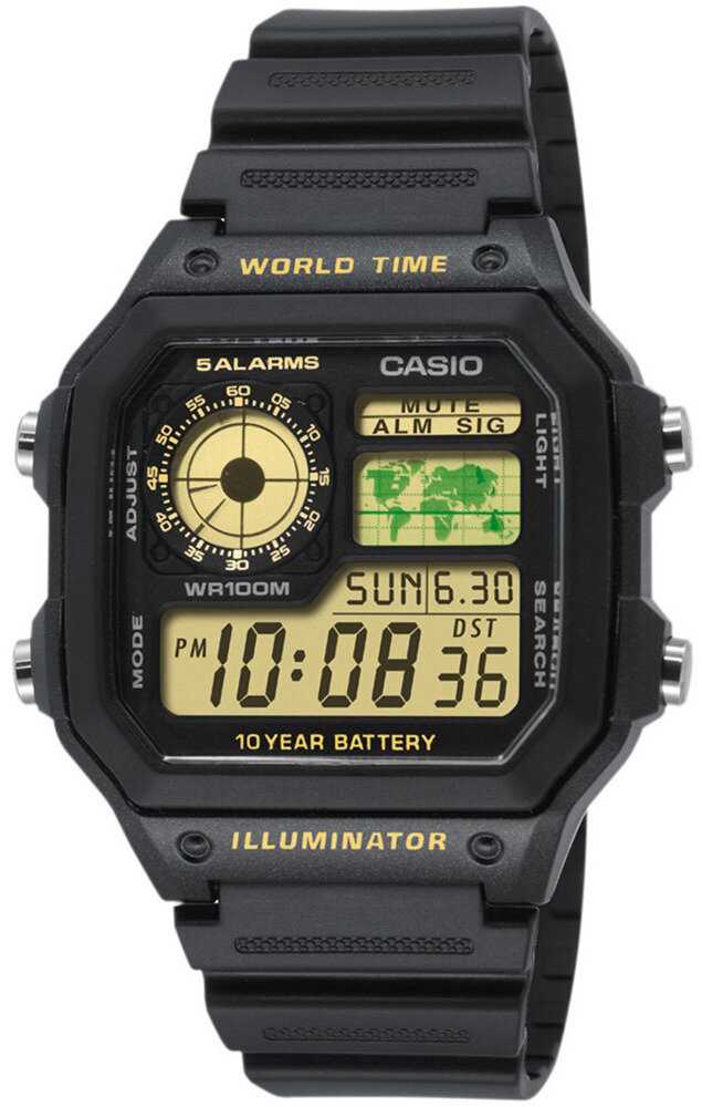 CASIO Sports vyriškas LAIKRODIS AE-1200WH-1B + BOX (zd146c)