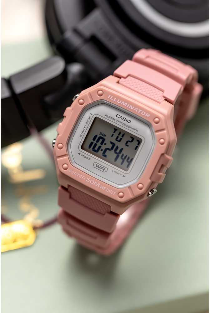 CASIO UNISEX LAIKRODIS W-218HC-4A + DĖŽUTĖ (zd208h)