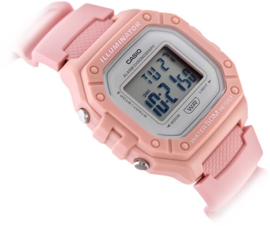CASIO UNISEX LAIKRODIS W-218HC-4A + DĖŽUTĖ (zd208h)
