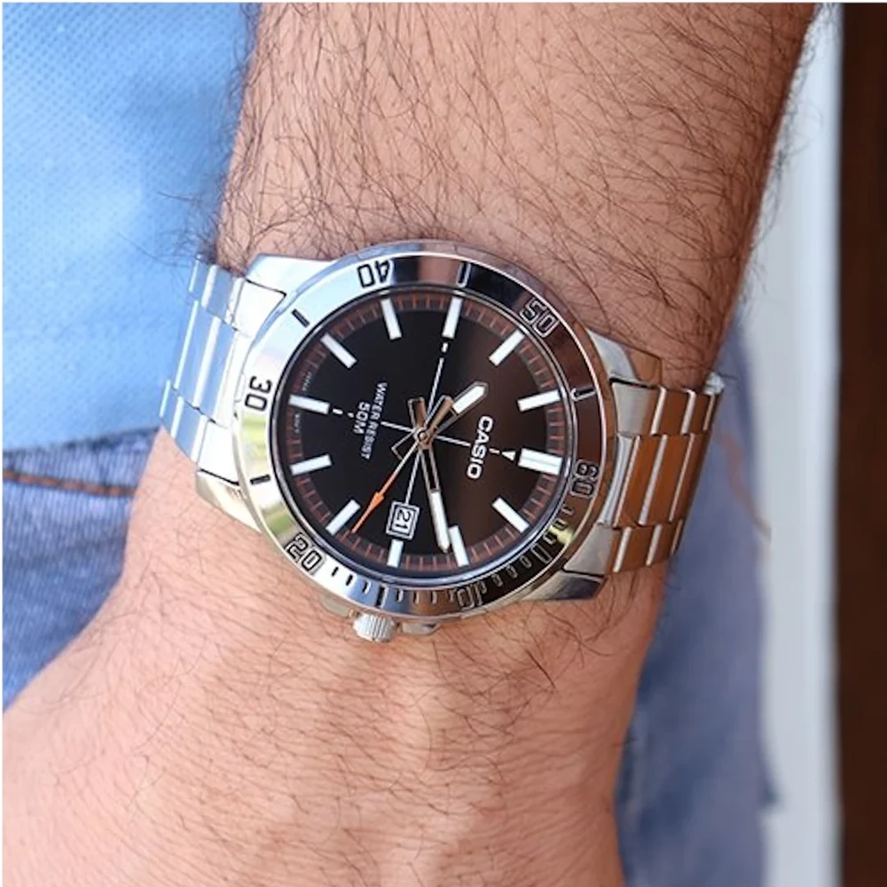 Casio Vyriškas laikrodis MTP-VD01D-1E2VUDF (zd185j) + DĖŽUTĖ