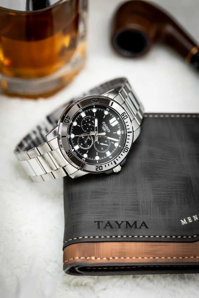 CASIO VYRIŠKAS LAIKRODIS MTP-VD300D-1E (zd268a) + DĖŽUTĖ