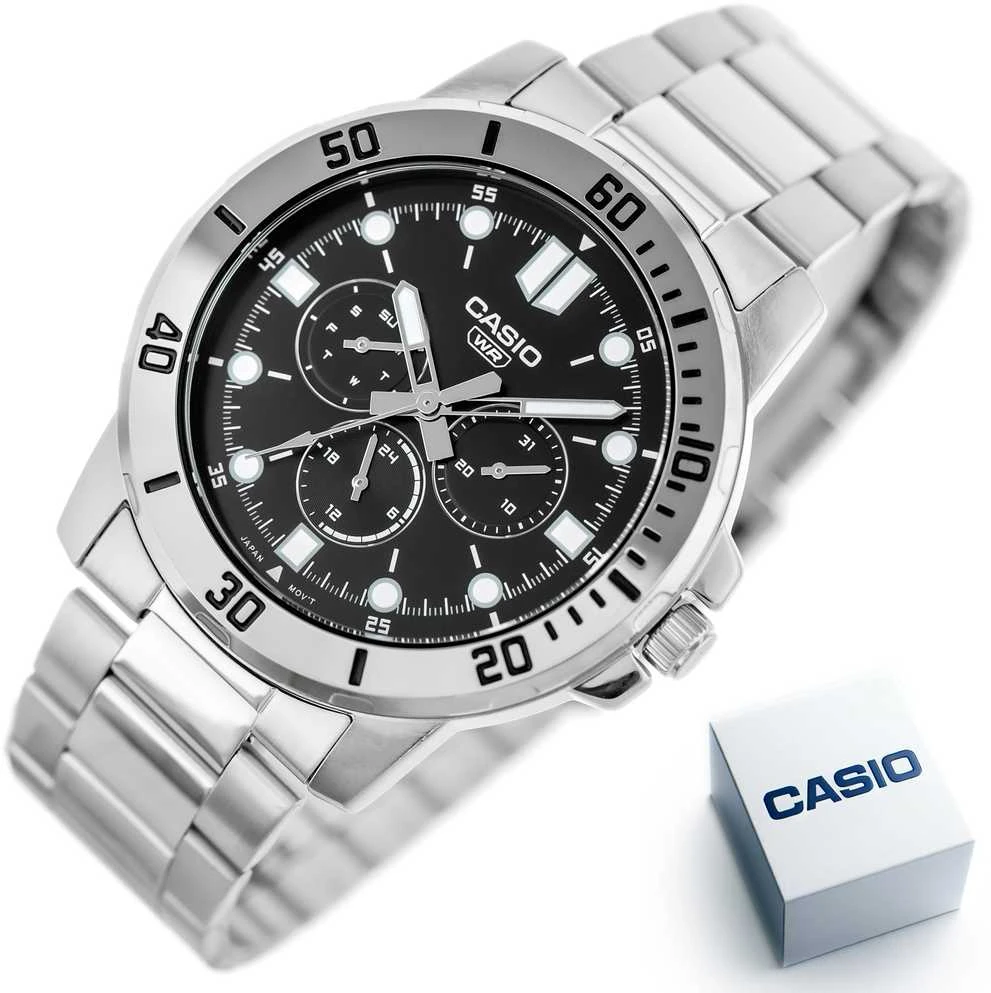 CASIO VYRIŠKAS LAIKRODIS MTP-VD300D-1E (zd268a) + DĖŽUTĖ