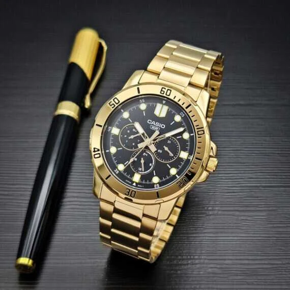 Casio vyriškas laikrodis MTP-VD300G-1EUDF (zd268d) + dėžutė