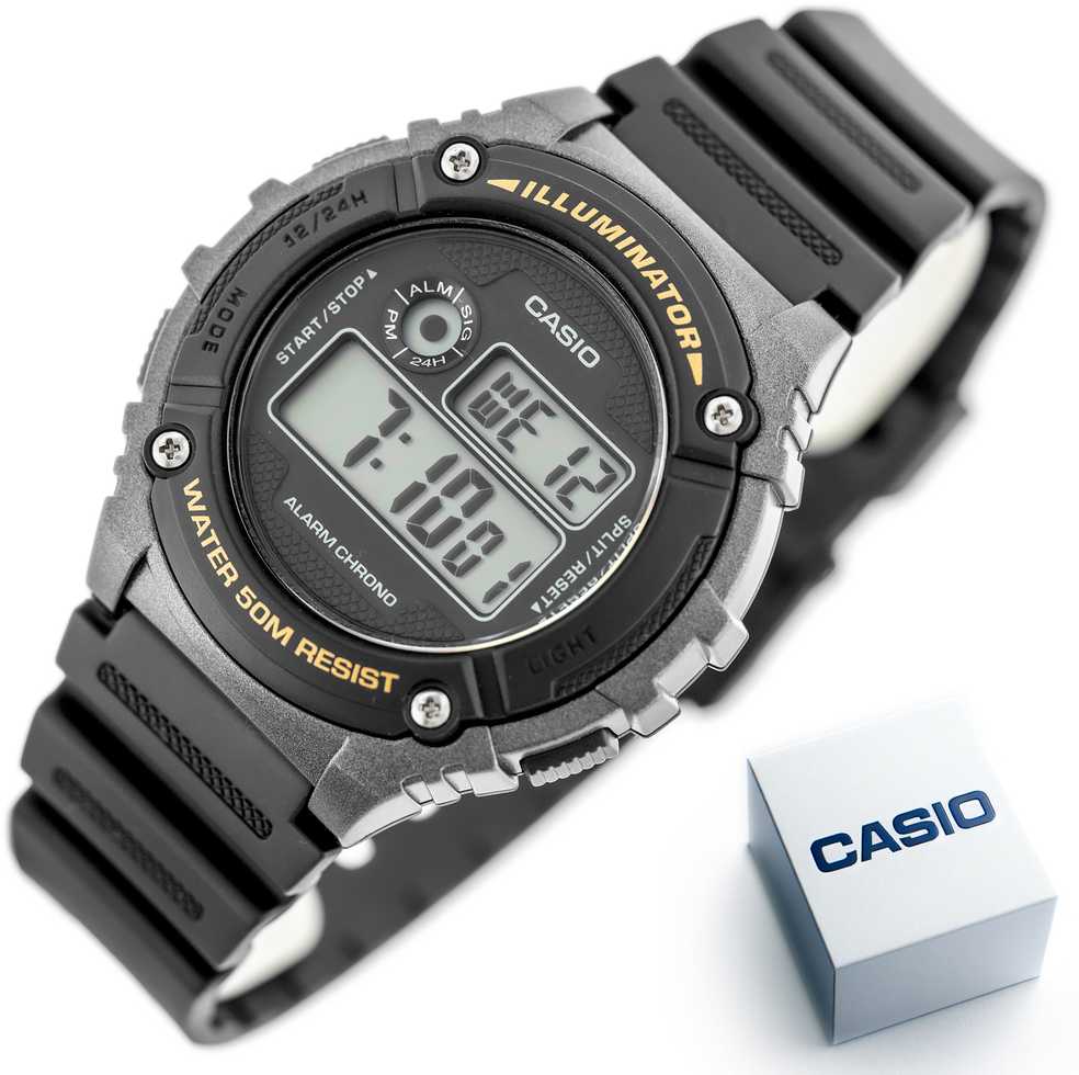 Casio vyriškas laikrodis W-216H-1BVDF + dėžutė