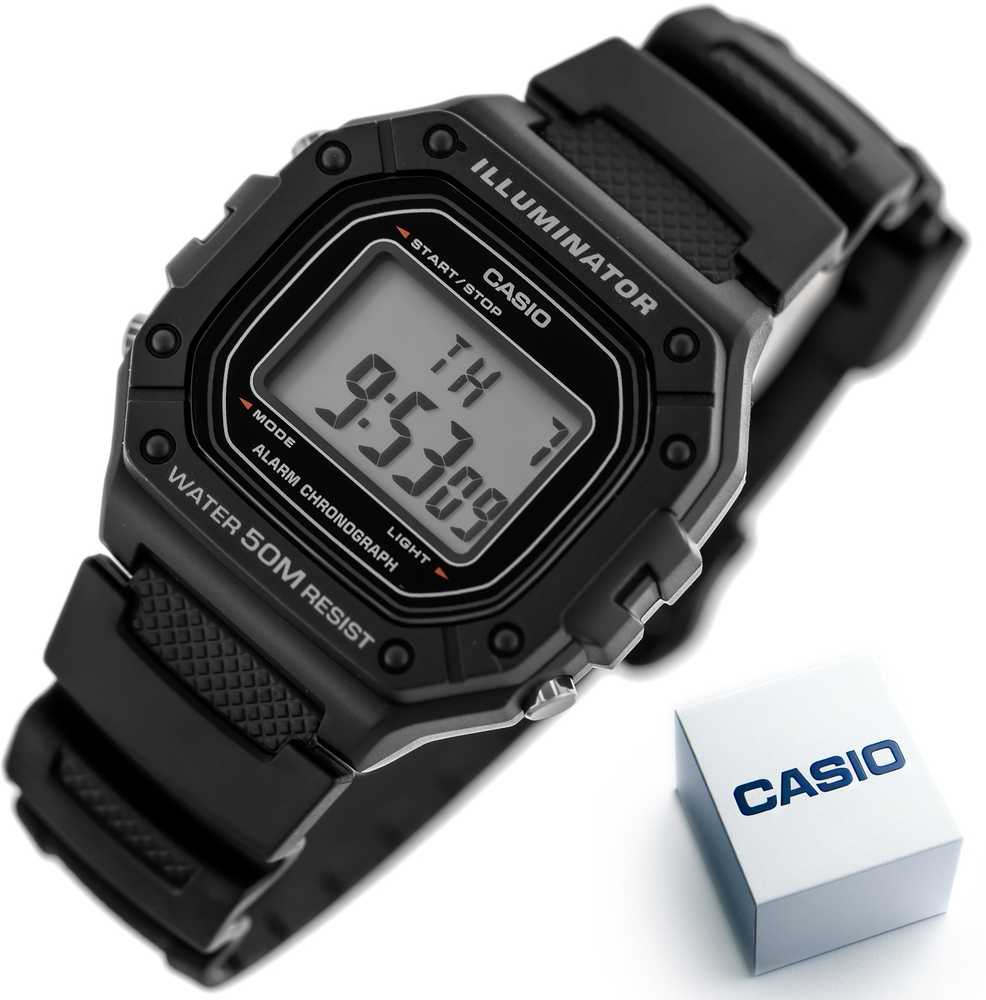 CASIO VYRIŠKAS LAIKRODIS W-218H-1A + DĖŽUTĖ