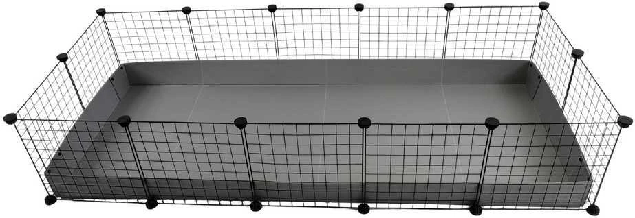 C&C modulinis narvas graužikams (jūrų kiaulytei, triušiui) 180 x 75 x 37 cm, sidabrinis