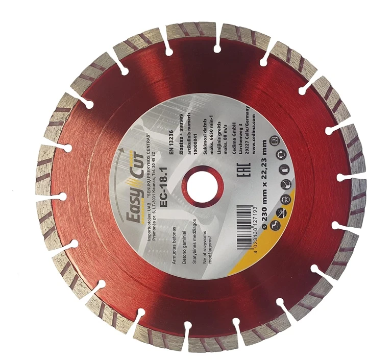 Deimantinis pjovimo diskas Cedima 50006879; 230x22,23 mm