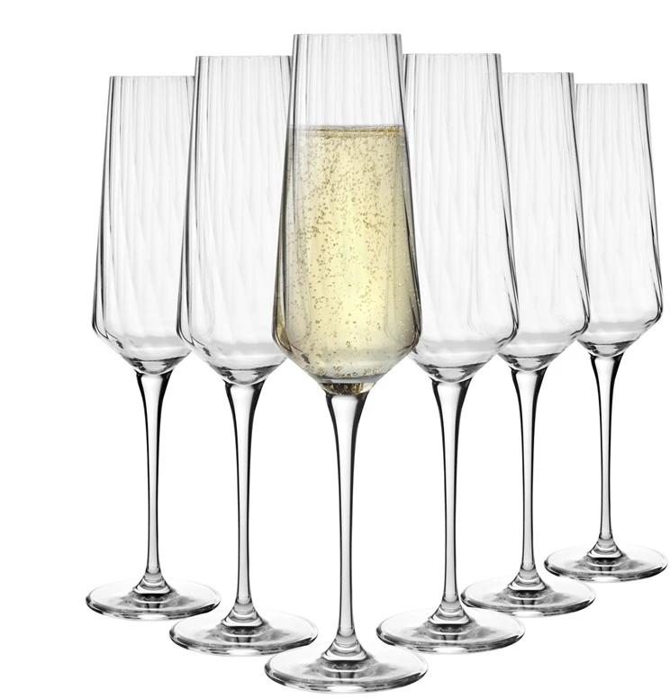 Šampano taurių komplektas Krosno AGLUMI stiklas, 0.2l, 6vnt