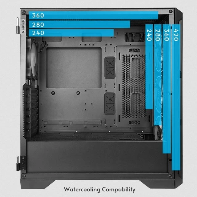 CHIEFTEC APEX AIR didelio oro srauto žaidimų važiuoklė E-ATX Juodas