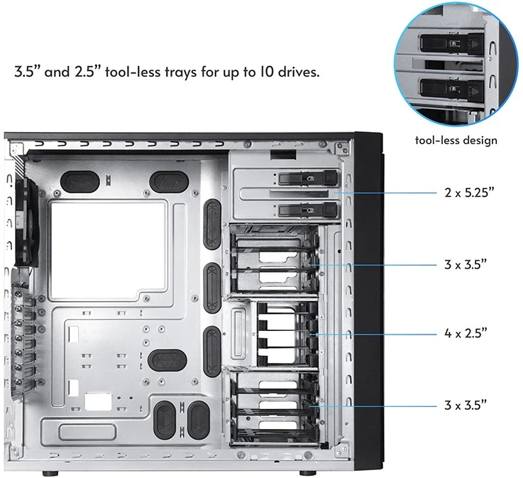 Chieftec BW-01B-OP computer case Midi Tower Juodas