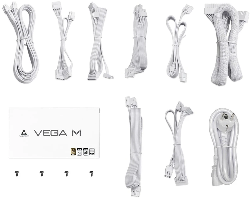 Chieftec Vega PPG-1000-CW maitinimo blokas 1000 W 24-pin ATX ATX Balta