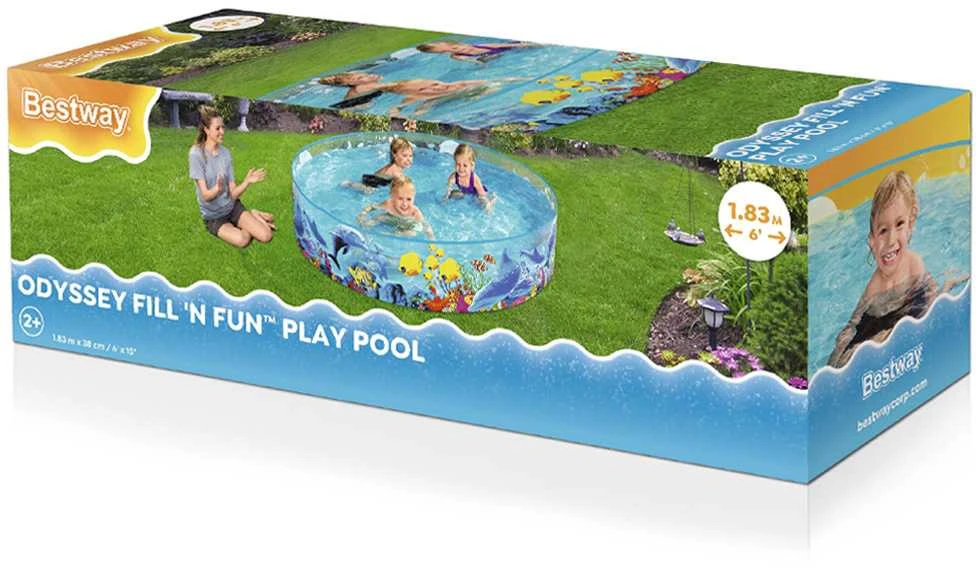 Ramstinis baseinas Bestway Fill N Fun Odyssey 55030, 183x38 cm, mėlynas