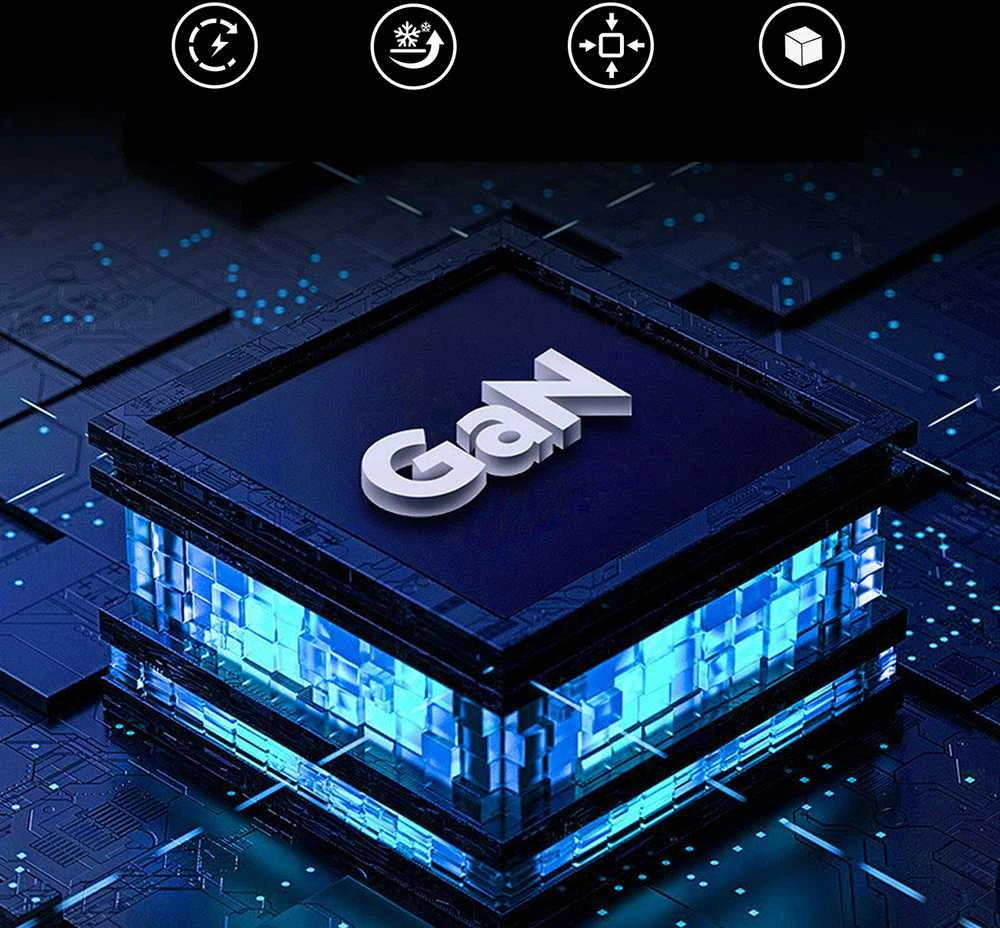 Mini kelioninis sieninis įkroviklis Choetech PD6011 PD65W GaN plonas USB-A+C (juodas)