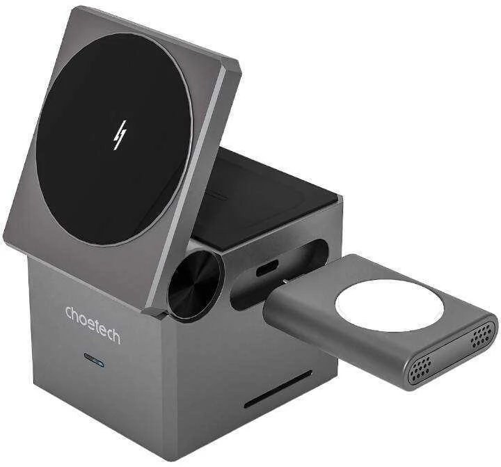 Choetech T632-F 3-in-1 15W indukcinis įkroviklis (juodas)
