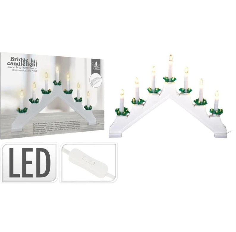 Nežinomas Kalėdinė žvakidė su LED apšvietimu, 30 cm, 7 LED