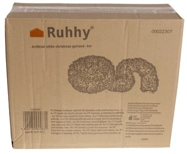 Christmas medžio garland - baltas 6m Ruhhy 22307