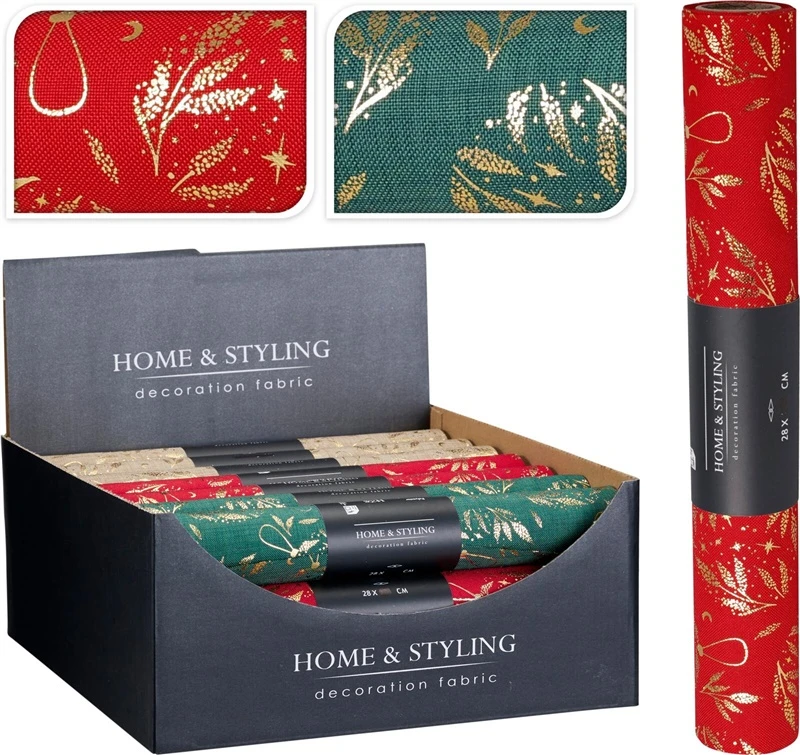 None Christmas table runner. red/žalias col.. 200 cm x 28 cm