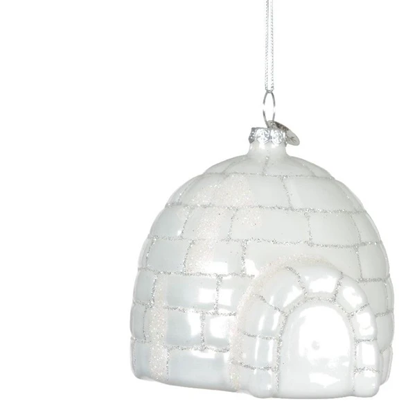 None Nežinomas Eglutės žaisliukas, baltas, 8.1 cm, stiklas