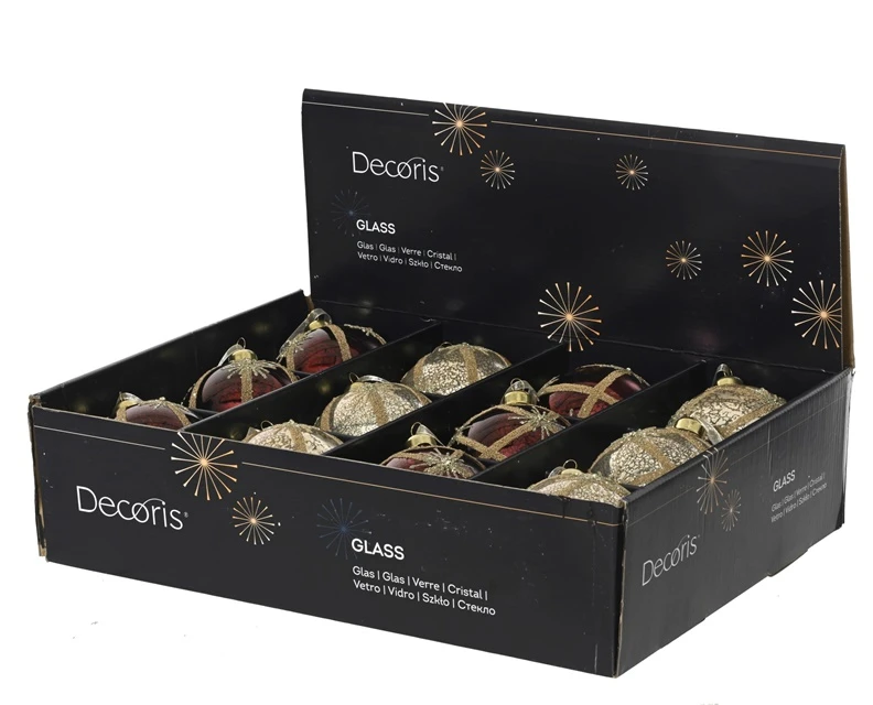Nežinomas Eglutės žaisliukas Decoris Beads, aukso/raudonas, 10 cm