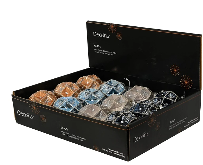 Christmas Tree toy Decoris Diamond. various colours. glass