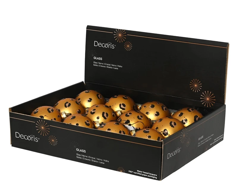 Nežinomas Eglutės žaisliukas Decoris Leopard, rudas, stiklas