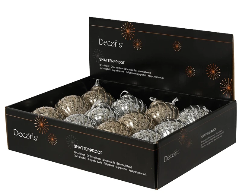 Nežinomas Eglutės žaisliukas Decoris Mercury, aukso/sidabro, 8 cm
