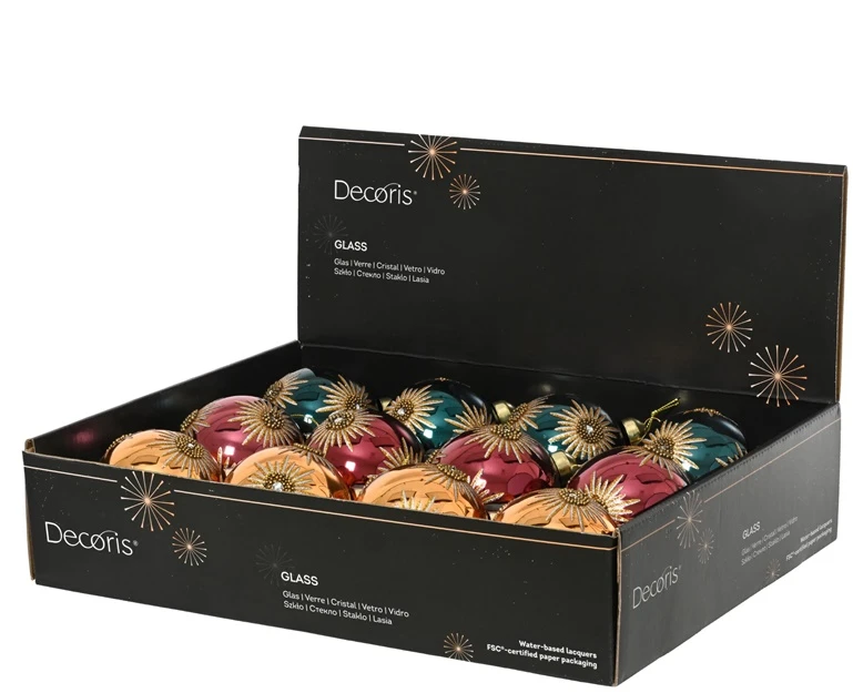 Christmas Tree toy Decoris Sparkle. various colours. glass