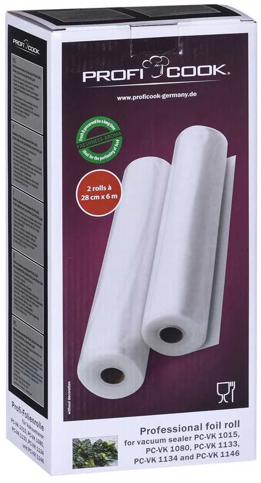 Clatronic Profi Cook Vakuumavimo maišeliai Proficook, 28x600 cm, 2 vnt.