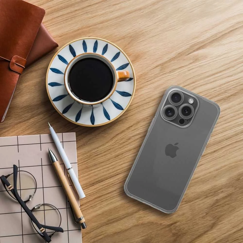 OEM dėklas, skirtas „iPhone 15 Plus“ skaidriam dėklui, 1,5 mm tinklelio, permatomas