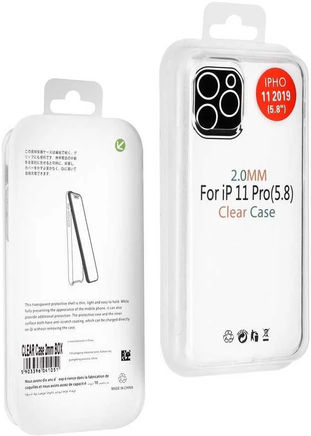 OEM dėklas, skirtas „iPhone XR“ skaidriam dėklui, 2 mm dėžutė, skaidri
