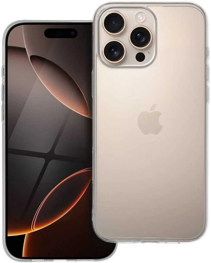 Oem Originalus „iPhone 16 PRO MAX“ skaidrus dėklas (2 mm, apsaugantis kamerą), permatomas