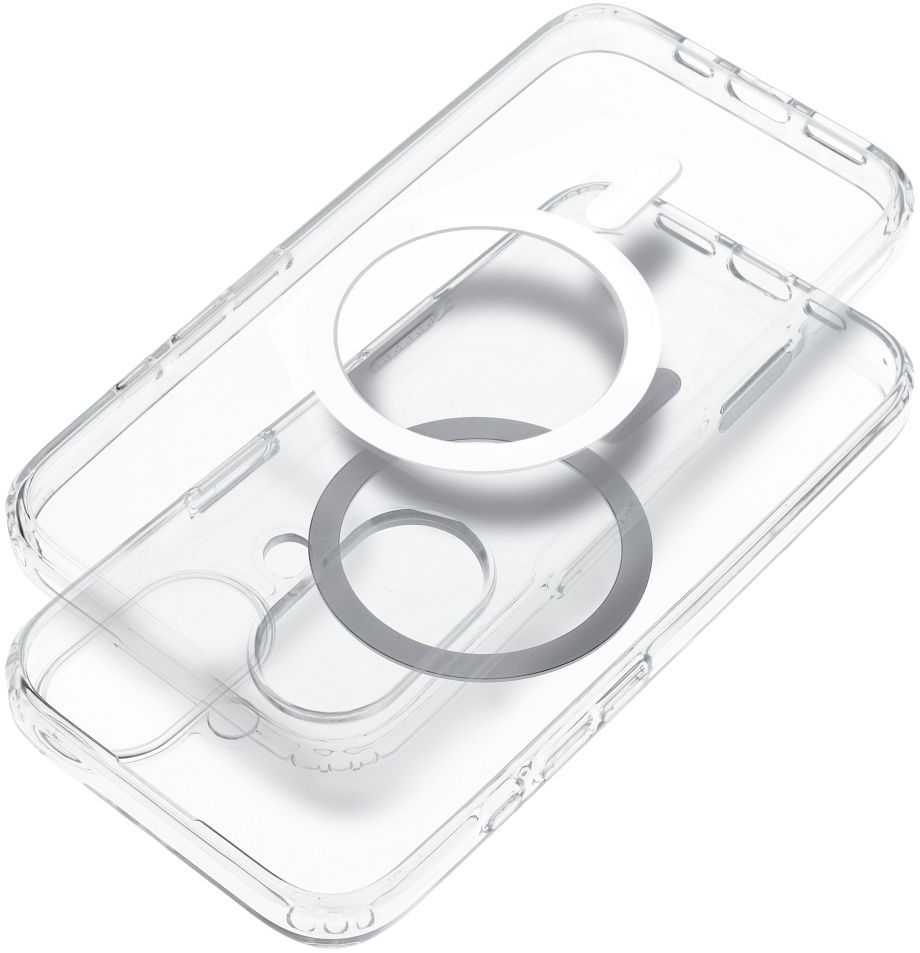 Oem Originalus „iPhone 17 Clear Mag Cover Elite“ dėklas (STR / NEGELTONAS / KAMEROS VALDYMO MYGTUKAS), suderinamas su skaidriu „MgSafe“