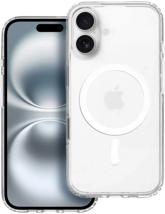 Oem Originalus „iPhone 17 AIR“ skaidrus „Mag Cover Elite“ dėklas (STR / NEGELTONAS / KAMEROS VALDYMO MYGTUKAS), suderinamas su skaidriu „MagSafe“
