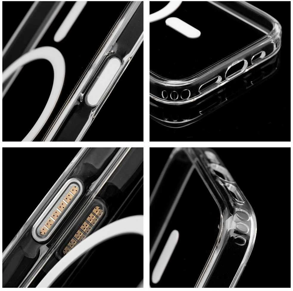 Oem Originalus „iPhone 17 AIR“ skaidrus „Mag Cover Elite“ dėklas (STR / NEGELTONAS / KAMEROS VALDYMO MYGTUKAS), suderinamas su skaidriu „MagSafe“