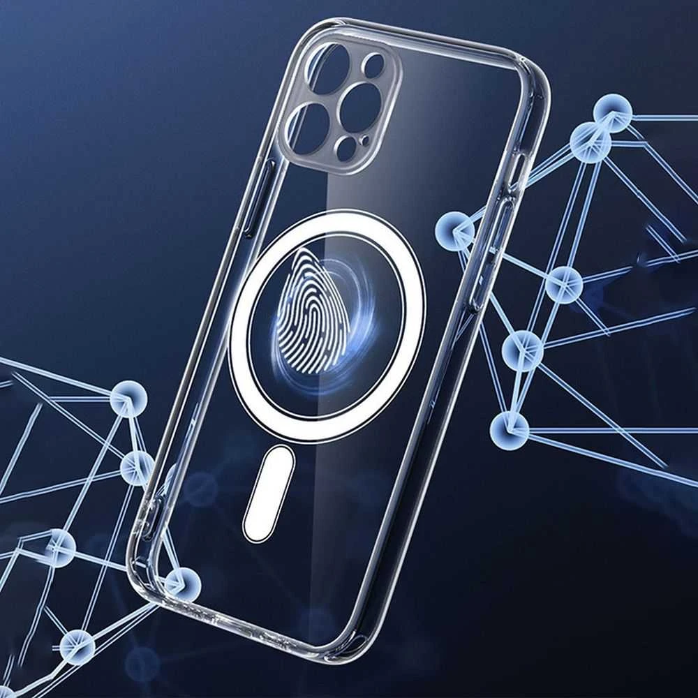 Oem Originalus „iPhone 12“ dėklas, skaidrus „Mag“ dėklas (STR / APSAUGA NUO FOTOAPAROS), suderinamas su „MagSafe“ permatomu dėklu.