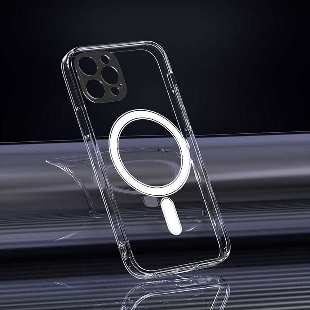 Oem Originalus „iPhone 16e“ (SE 4 2025) / 17e dėklas, skaidrus „Mag“ dangtelis (STR), suderinamas su skaidriu „MagSafe“