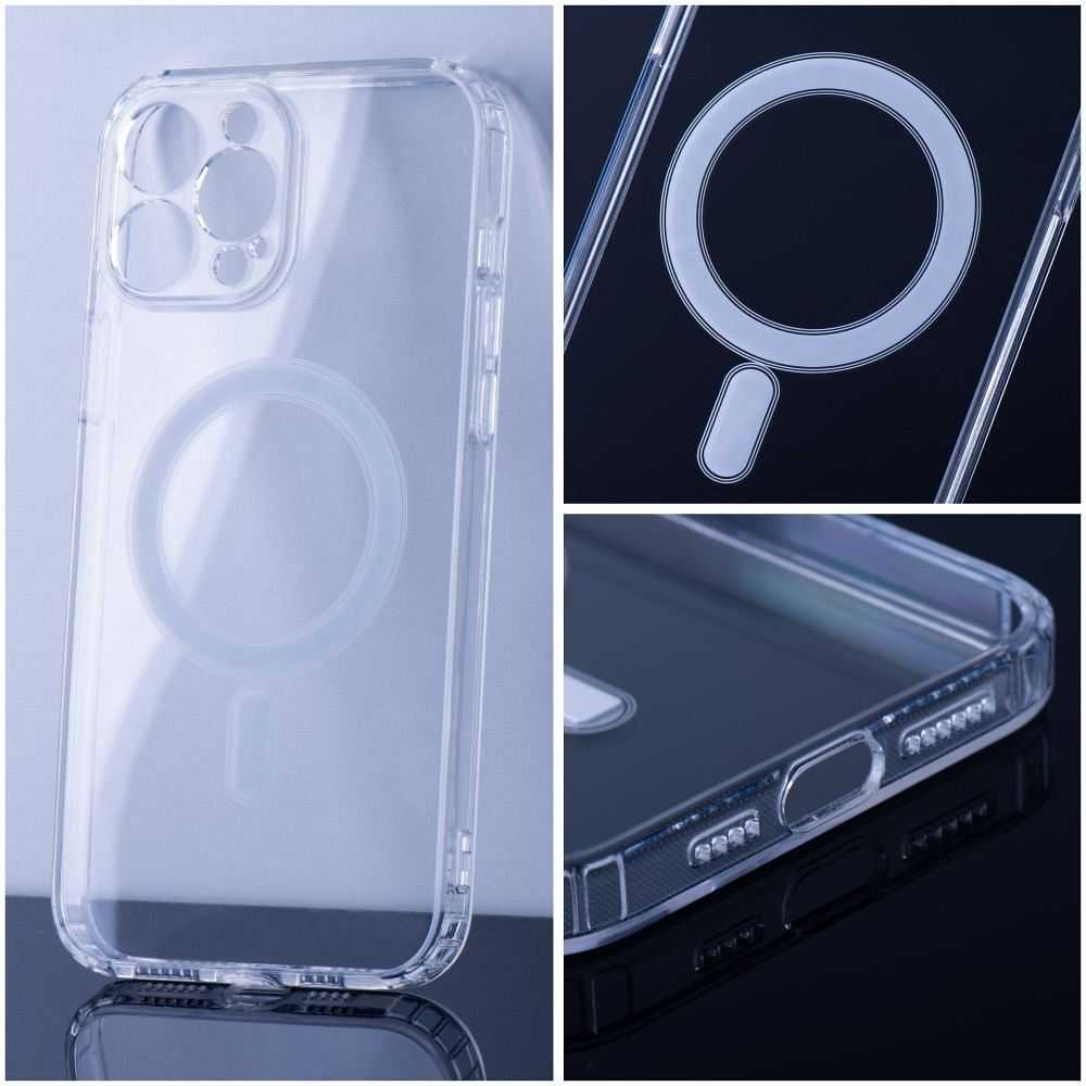 Oem Originalus „iPhone 16e“ (SE 4 2025) / 17e dėklas, skaidrus „Mag“ dangtelis (STR), suderinamas su skaidriu „MagSafe“