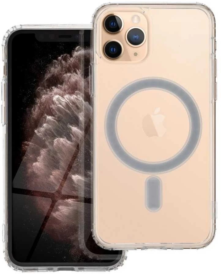 Oem Originalus „iPhone 11 PRO“ dėklas, skaidrus „Mag“ dangtelis (STR), suderinamas su „MagSafe“ permatomu dangteliu.