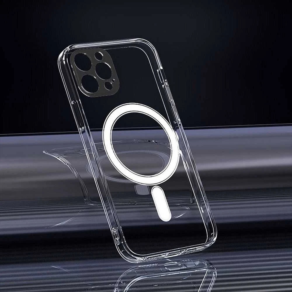 Oem Originalus „iPhone 12 PRO MAX“ skaidrus „Mag“ dėklas (MID), suderinamas su „MagSafe“ permatomu dėklu