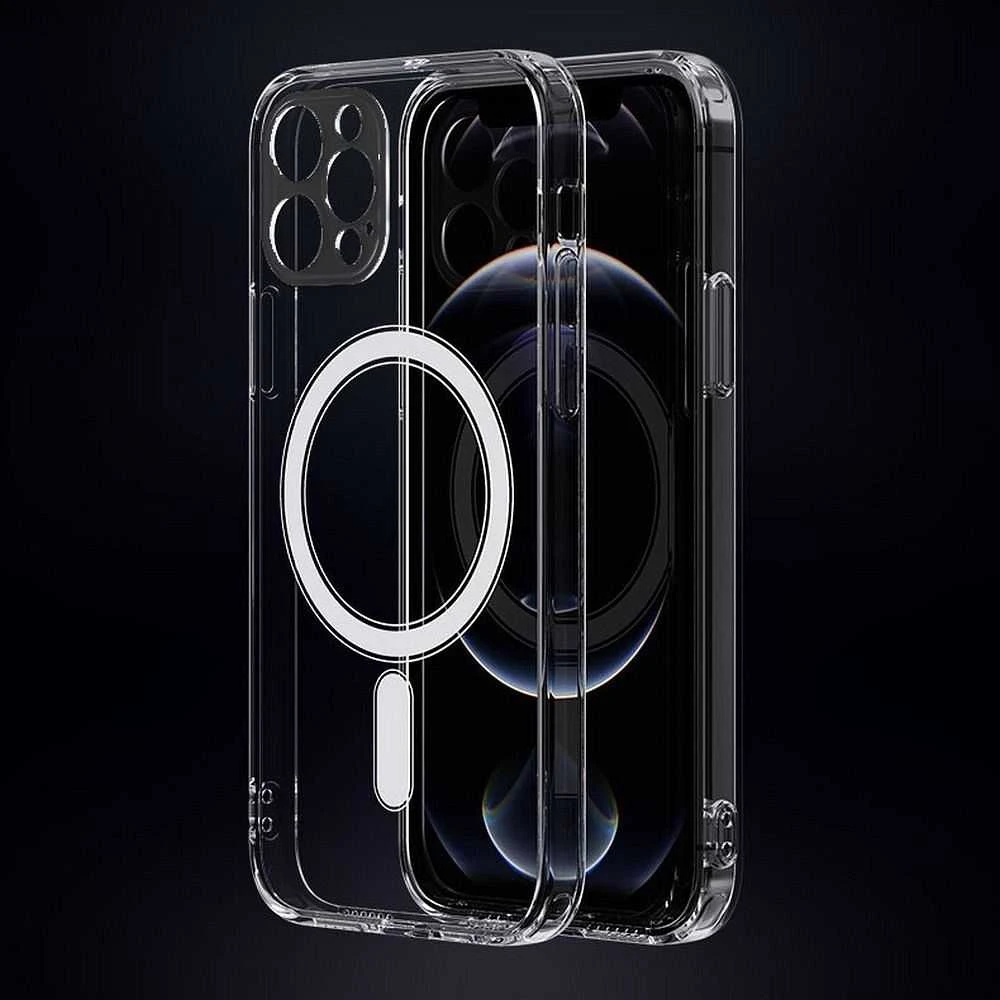 Oem Originalus „iPhone 12 PRO MAX“ skaidrus „Mag“ dėklas (MID), suderinamas su „MagSafe“ permatomu dėklu