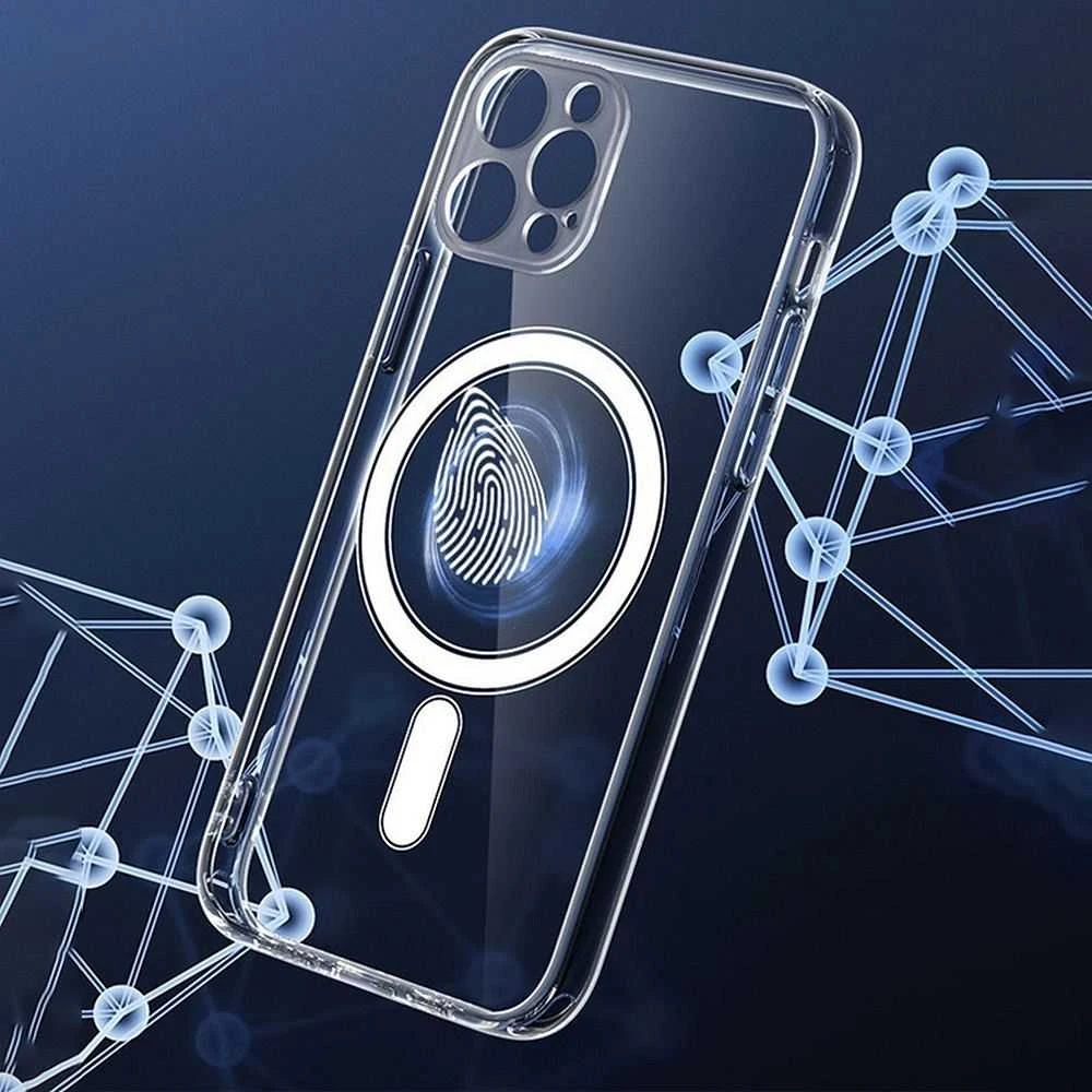 Oem Originalus „iPhone 12 PRO MAX“ skaidrus „Mag“ dėklas (MID), suderinamas su „MagSafe“ permatomu dėklu