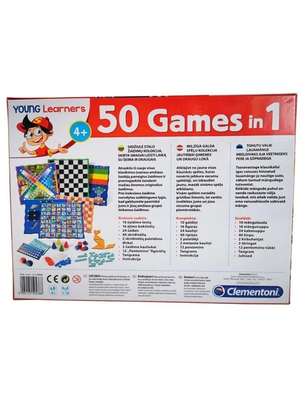 Clementoni Stalo žaidimas "Young Learners 50in1" (LT+LV+EE)