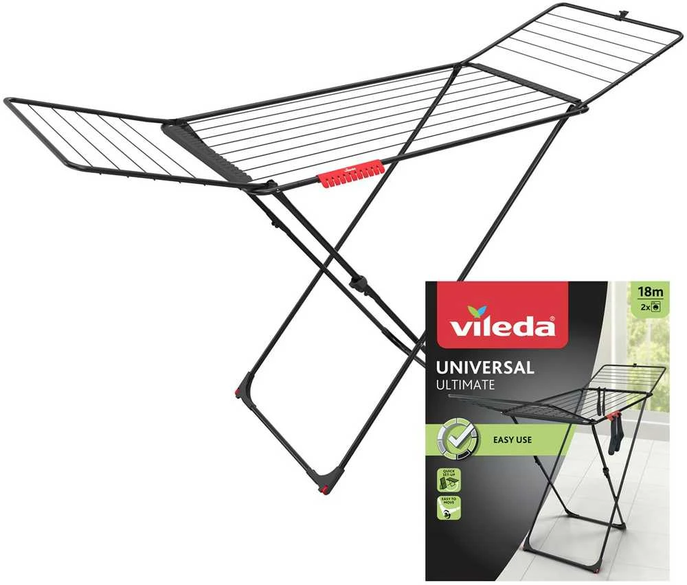 Vileda Universal Ultimate skalbinių džiovyklė, juoda