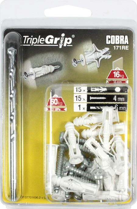 Cobra Įvarai GKP, 4 x 29 mm, plastikiniai, 15 vnt.