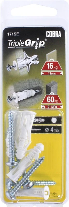 Cobra Įvarai GKP, 4 x 29 mm, plastikiniai, 5 vnt.