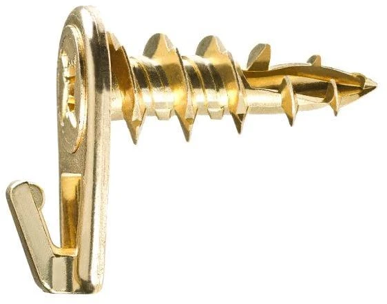 Cobra Įsukami GKP kabliai, 10,5 x 27 mm, žalvario spalvos, 4 vnt.