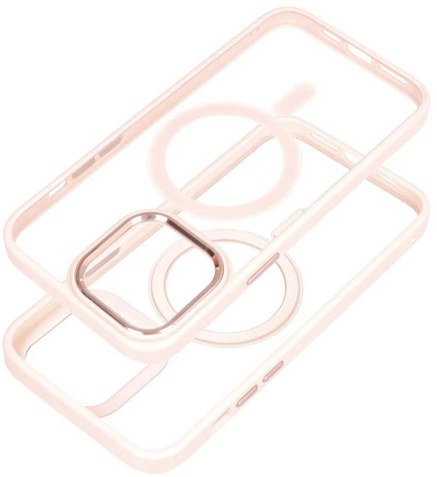 OEM dėklas, skirtas „iPhone 17 AIR“ spalvotam „Edge Mag Cover“, suderinamas su „MagSafe“, rožinis