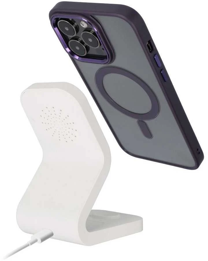 OEM dėklas, skirtas iPhone 13, spalvotas kraštas, MagSafe violetinė